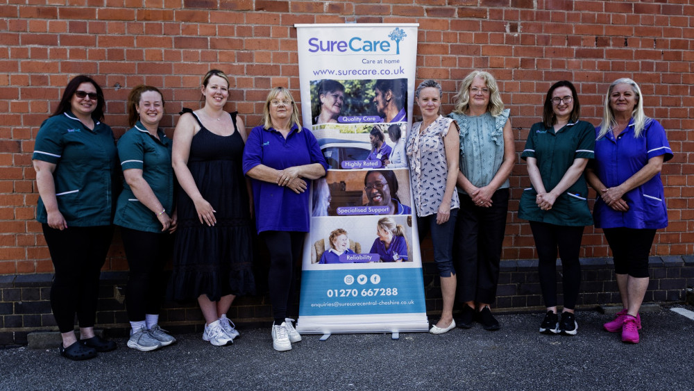 Nantwich's SureCare Central Cheshire has been named one of the Top 20 Home Care Providers in the North West by homecare.co.uk (Photo: Supplied).