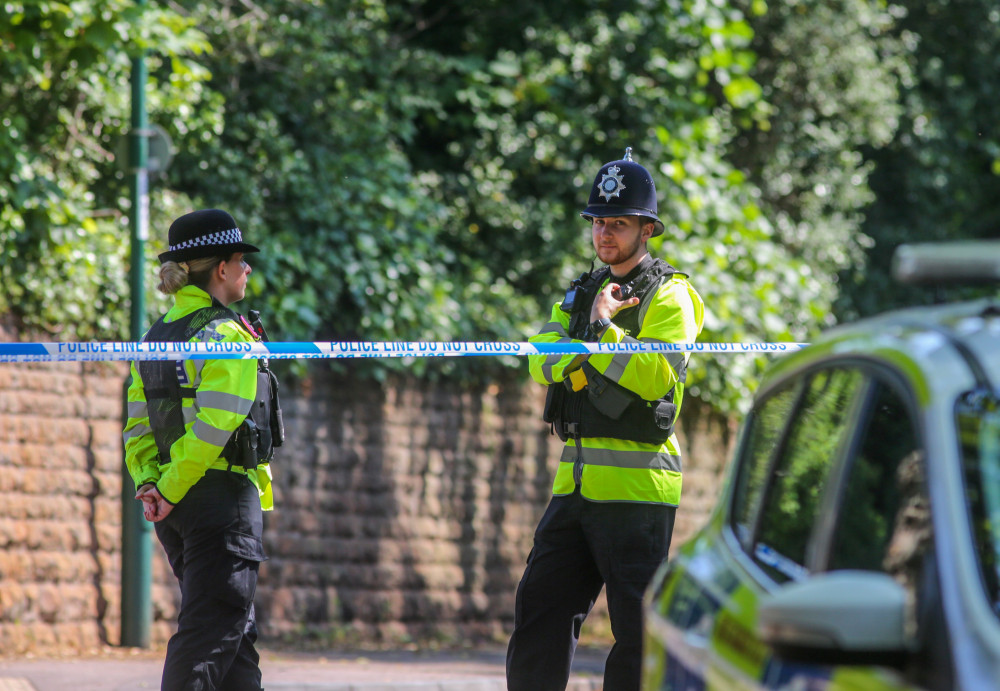 Officers attended the scene alongside colleagues from West Midlands Ambulance Service (Image via: SWNS)