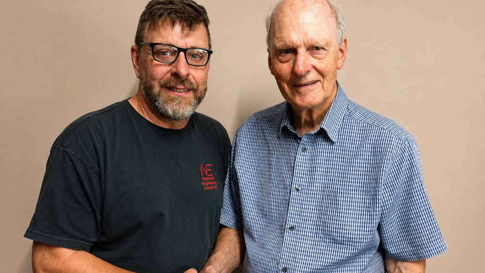Kevin Williams and Gerald Newbrook, as Newbrook Engineering (Crewe) closes down after 53 years (Photo: Jonathan White).