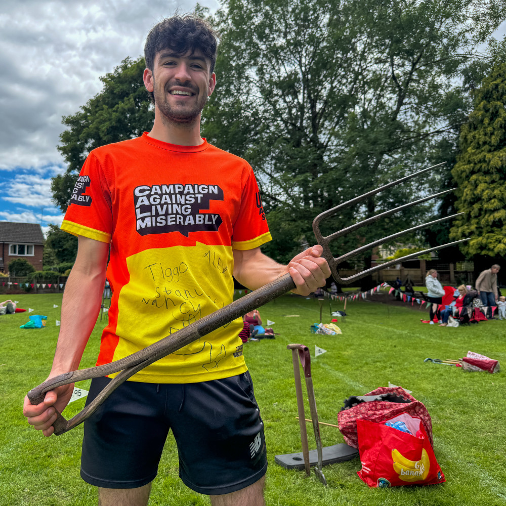 Jacob Vahey, 25, travelled from Hull to compete in the World Worm Charming Championships at Willaston Primary Academy (Photo: Jonathan White).