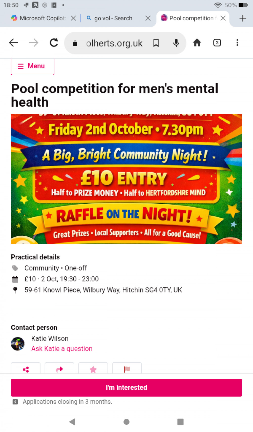 Men’s Mental Health Pool Competition