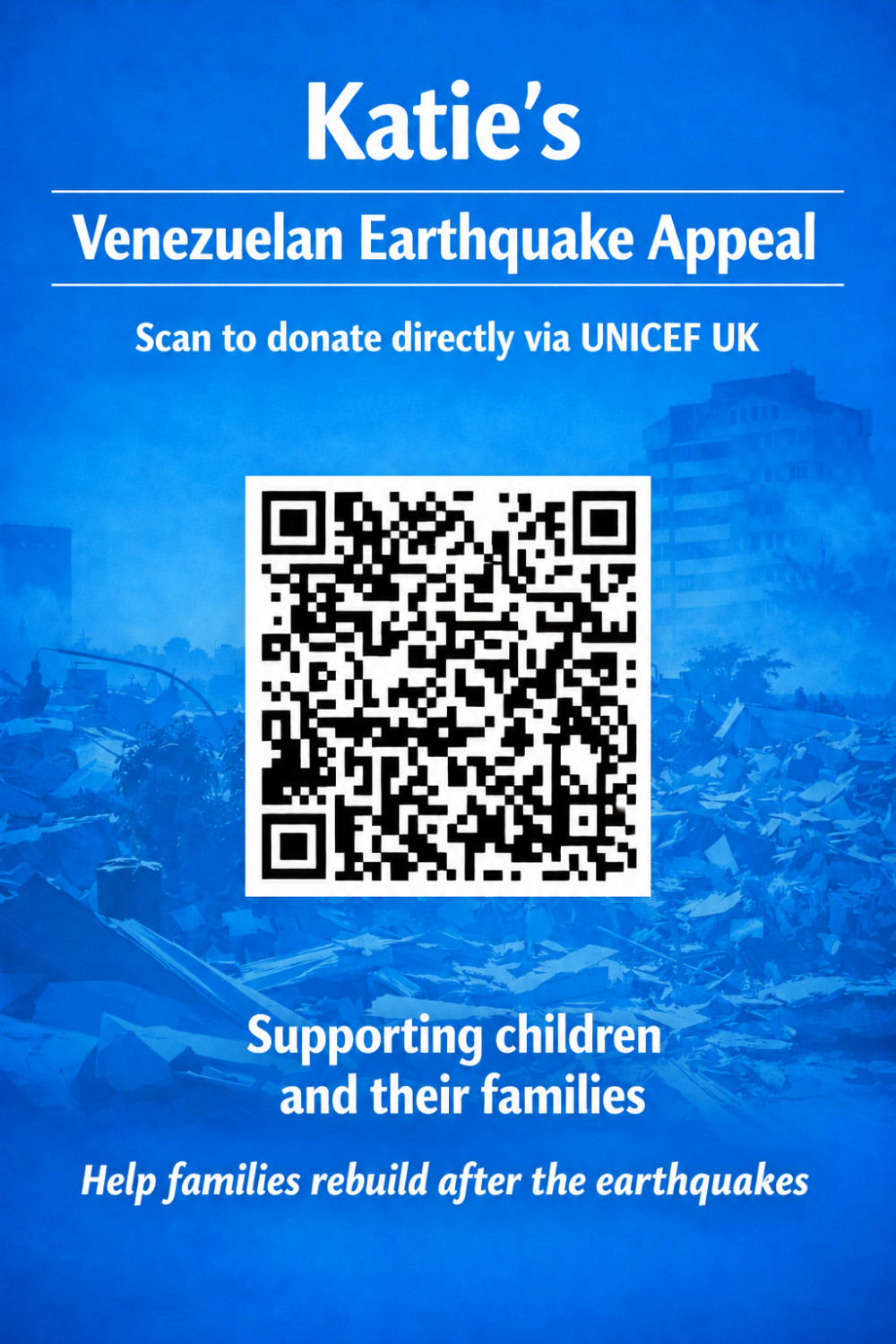Scan to support UNICEF’s emergency work in Venezuela”.