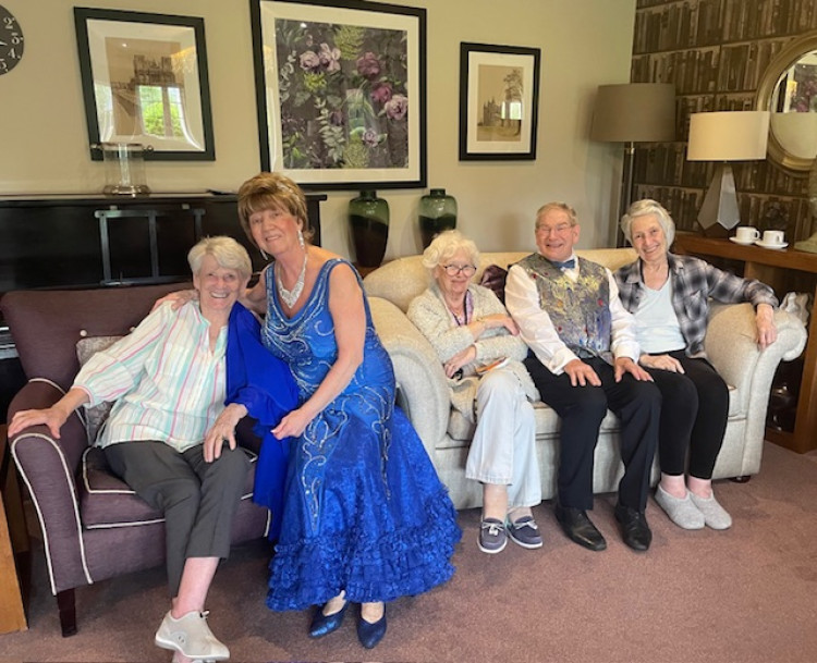 Crandon Springs residents enjoyed the ballroom dancing, the glamour and the stories shared during the show. (Pictured L-R are Sheila, Jenny, Maggie, Terry and Fay.)