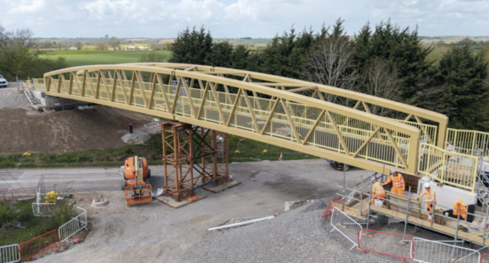  HS2 works to take place on Monday 13 July on Fosse Way cycle bridge near Offchurch (image via HS2)
