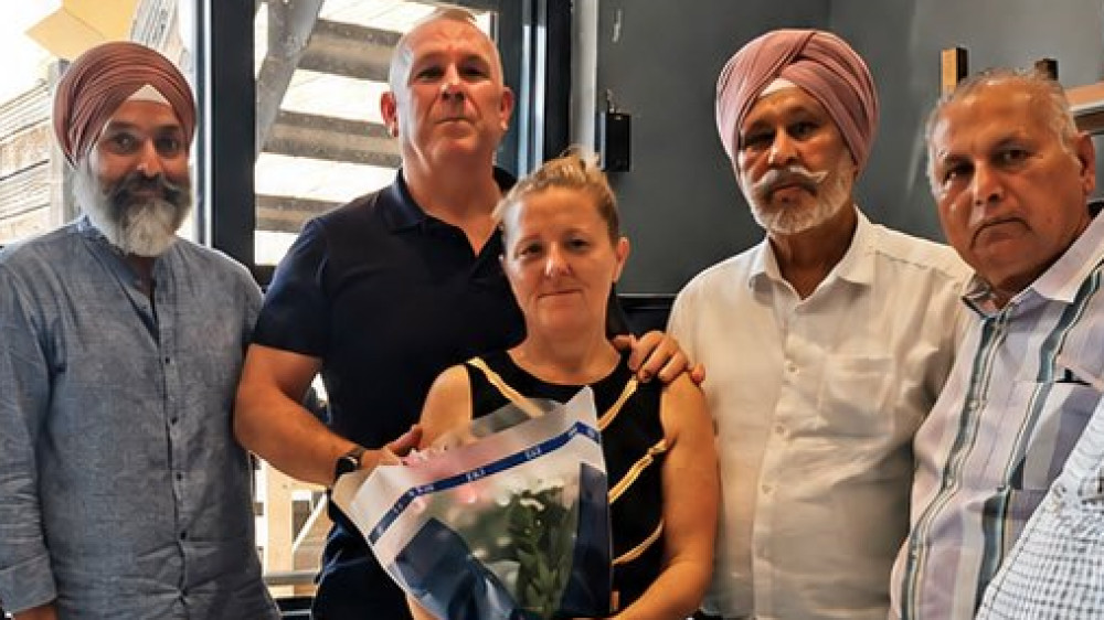 Lucy Ross met with members of Thurrock's Sikh community with her partner, David Stevenson