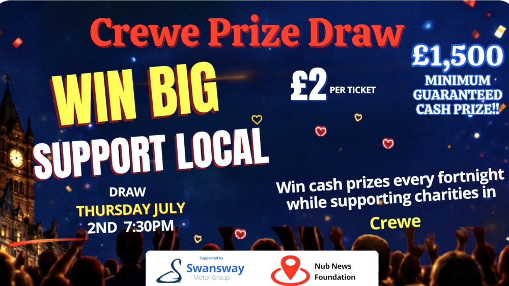 The Crewe Prize Draw takes place every other Thursday at 7.30pm, starting from 2 July (Photo: Nub News).