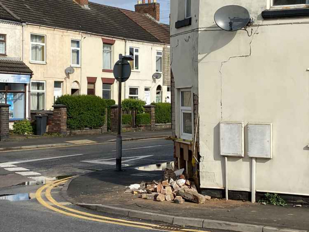 The damage caused by the crash was clear to see on Sunday. Photo: Coalville Nub News