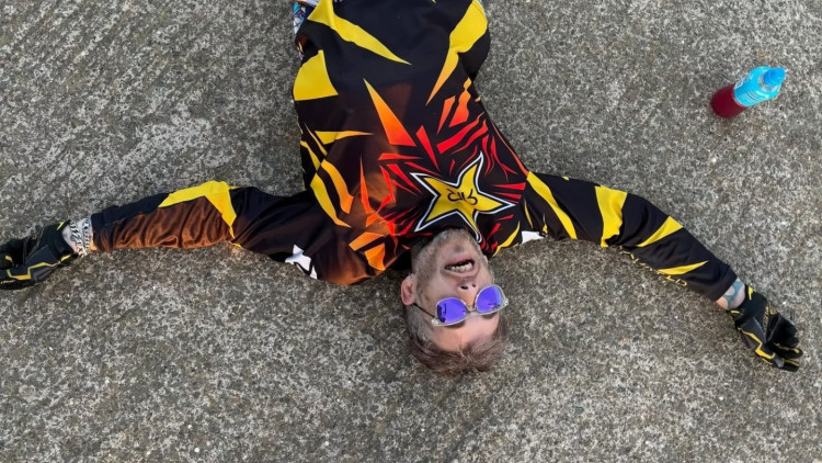 Kray-Z Legs took on Glastonbury Tor to raise money for disabled people in live music.