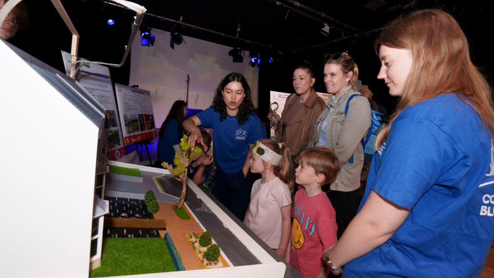 Residents and families explore practical flood resilience ideas at the BlueScapes fair (credit: Richmond Council).