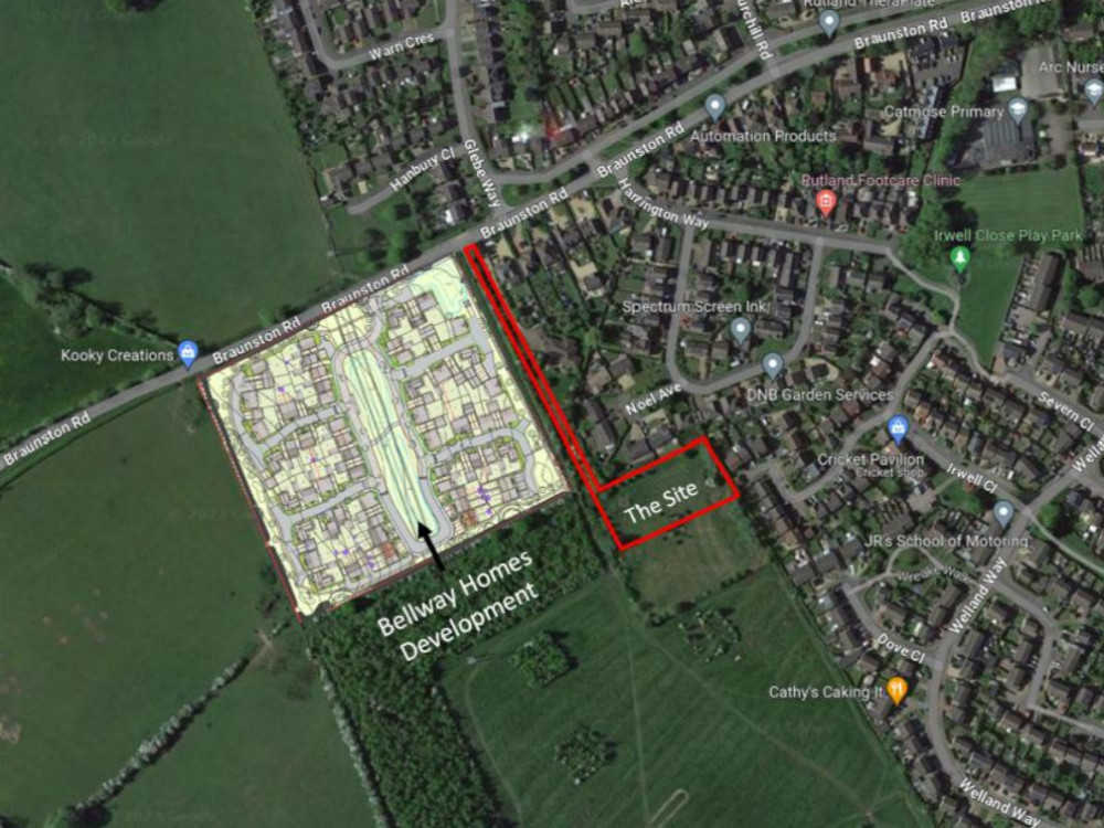 Outline plans for Braunston Road in Oakham (image via planning application)