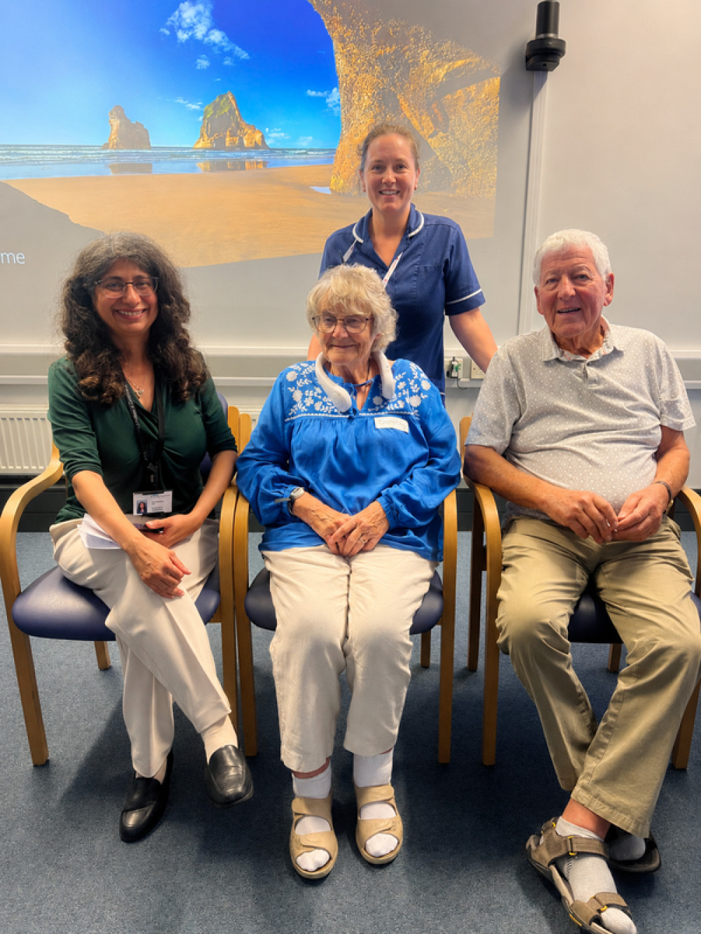 Amyloidosis patient support group: Dr Ambreen Gul, Dorothy Bull, Charlotte Moore, Trevor Spiro
