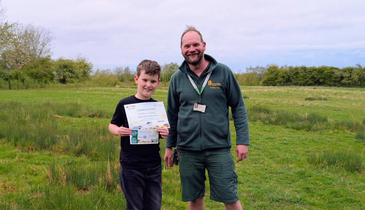 Eleven-year-old Arthur has been celebrated as Ryton Pools Country Park’s first Nature Hero