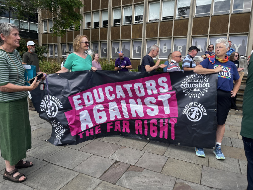 Protestors outside Shire Hall on Wednesday (image by Nub News)