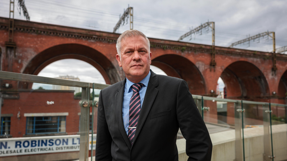 Marlon West, Restore Britain's candidate for the Greater Manchester mayoralty, spoke ahead of the election on Thursday 30 July (Image - Kenny Brown)
