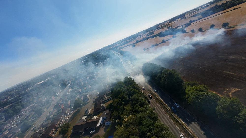 Smoke over the A46 (image by Alex Harvey)