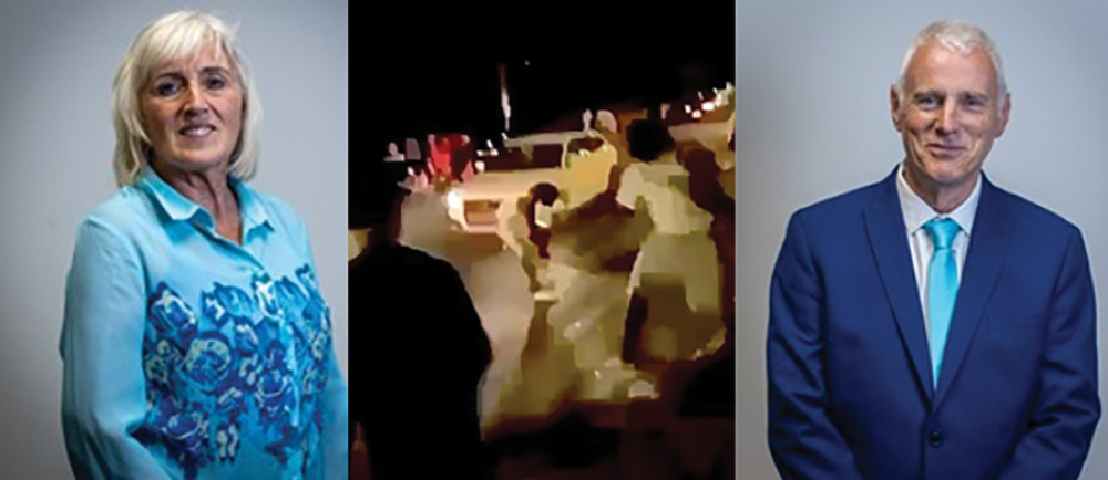 Councillors Marion Russell and Eddie Stringer have responded to violent scenes on a road in their ward.