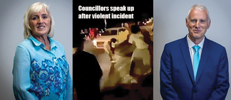 Councillors Marion Russell and Eddie Stringer have responded to violent scenes on a road in their ward.