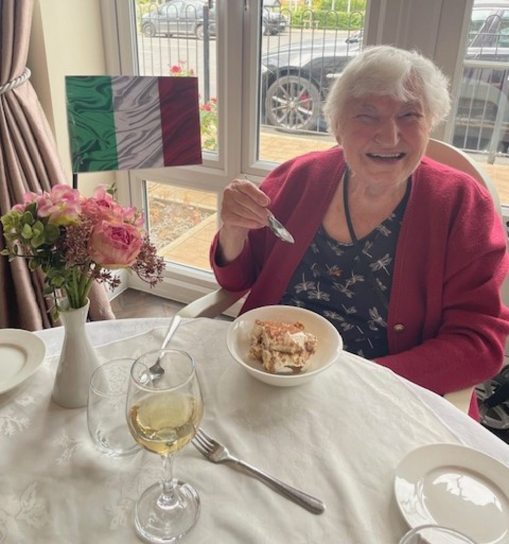 Magda, who lives at Crandon Springs Care Home, was delighted to see the flavours and traditions of her home country celebrated on Italy Day, including this delicious tiramisu.