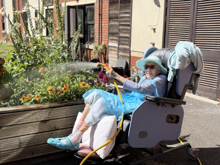 In true Glastonbury fashion, even the hot weather has not stopped the gardening. (Supplied) 