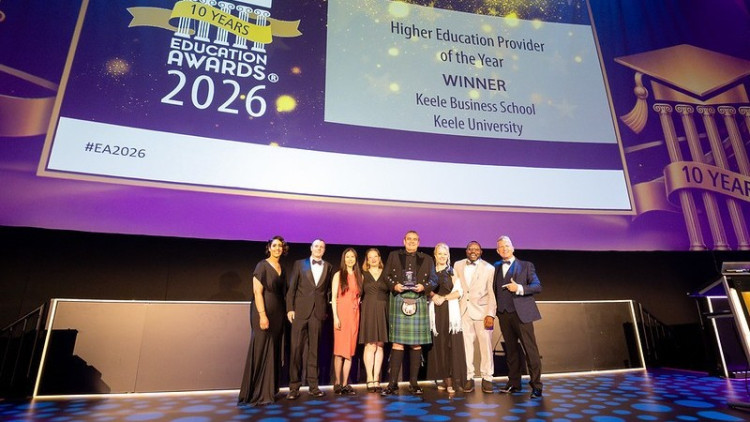 Keele Business School has been recognised for its sector-leading work in widening participation, student success and delivering positive impact for communities and the economy (image via Keele)