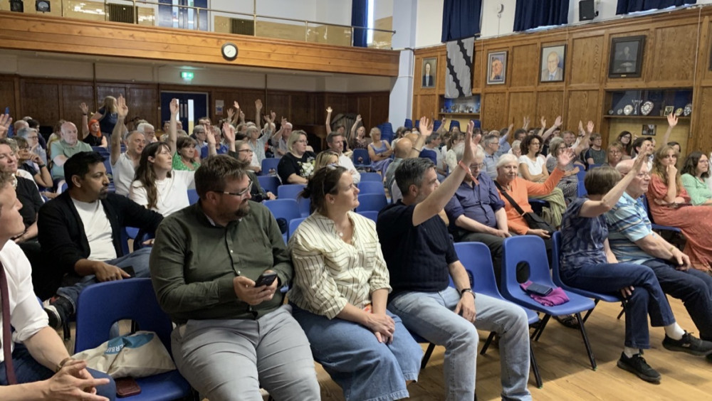 More than 100 people gathered at Hitchin Boys’ School last week