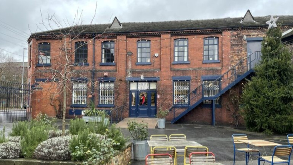 The gift shop and window at Emma Bridgewater from which the snow machine fell (image via HSE)