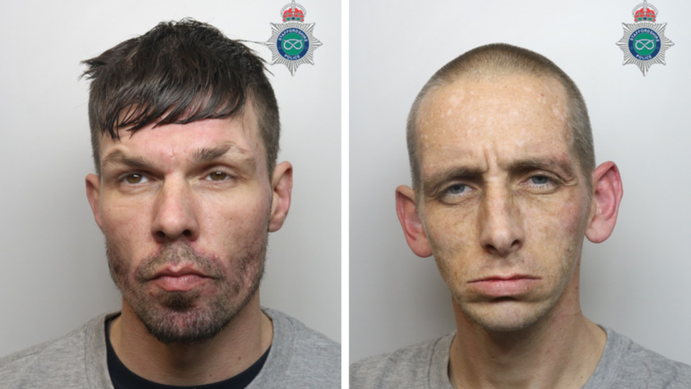 James Rogers (right) and Kaayn Beech (left) have been jailed (image via Staffordshire Police)