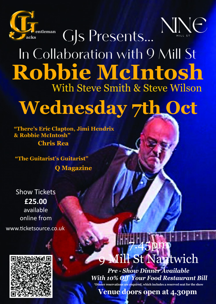 An Evening With the Legendary Robbie McIntosh with Steve Wilson on bass guitar & Stephen Darrell Smith on keys