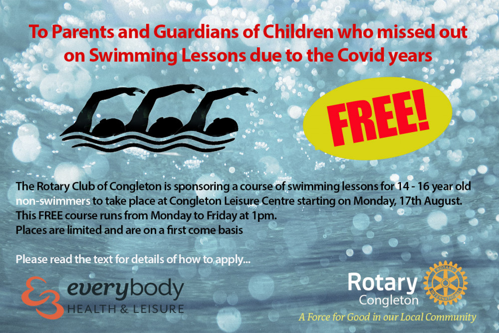 Free Summer Swimming for 14 - 16 year old non-swimmers