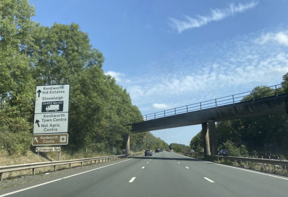 A46 Stoneleigh junction near Kenilworth closed due to a three-vehicle crash (image via Nub News) 