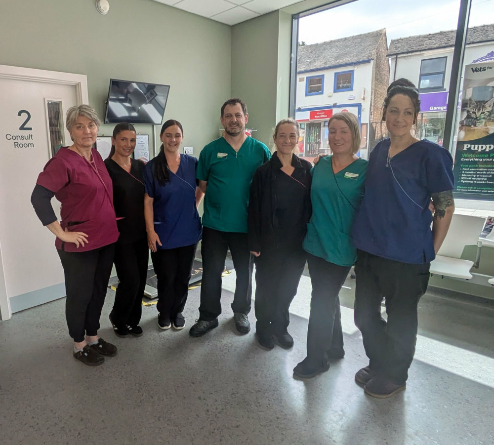 Carl May's team at Alsager Vets for Pets in Lawton Road. (Photo: Nub News) 