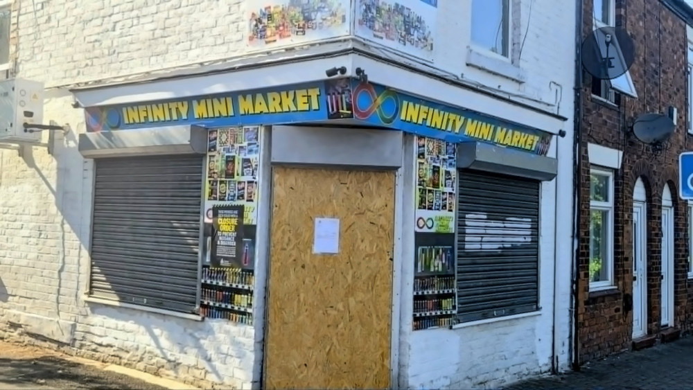Infinity Mini Market, Market Street, is now closed until at least October following a new court order (Photo: Nub News).