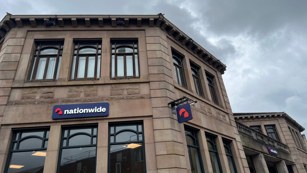 Nationwide's Macclesfield branch building has appeared for sale on the property website, Rightmove (Credit: Nub News)