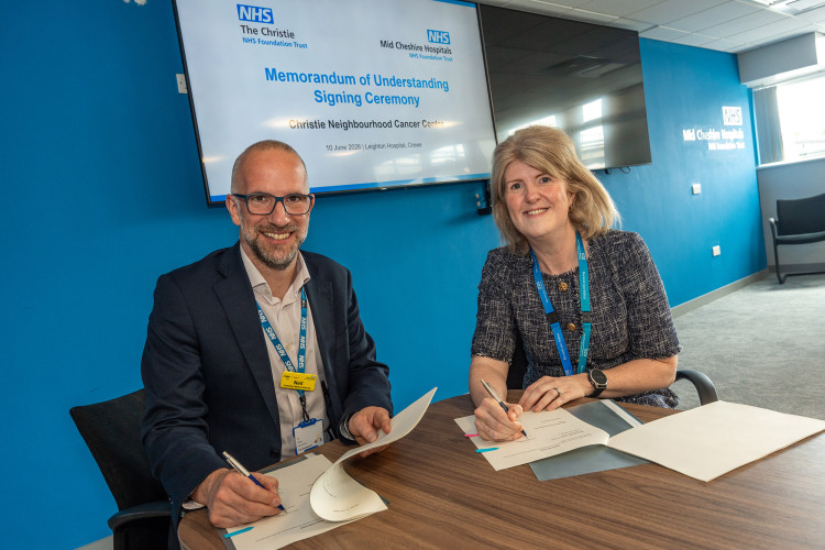 Mid Cheshire Hospitals NHS Foundation Trust and The Christie NHS Foundation Trust have signed a Memorandum of Understanding (MoU), as plans for a new Crewe cancer centre progress (Photo: Supplied).