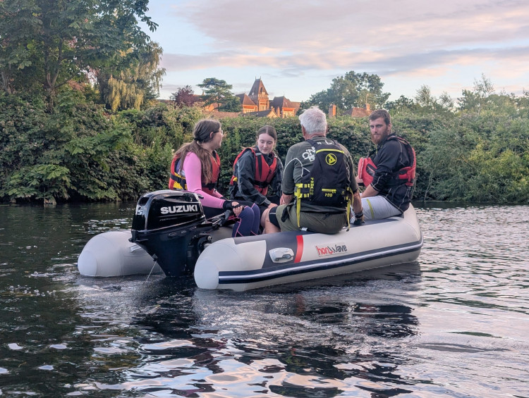 The new Honwave coaching and safety boat on the River Avon (image supplied)
