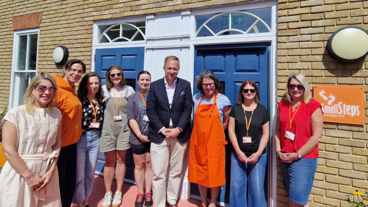 Hungarian Ambassador Ferenc Kumin (centre) visits Small Steps in Richmond (credit: Image supplied).
