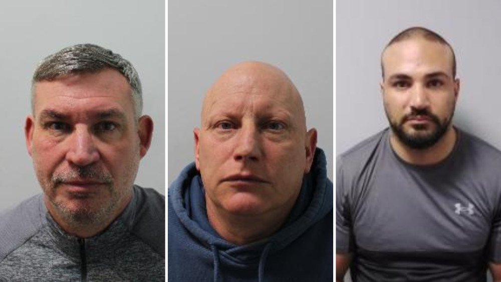 (Left to right) Robert Clarke, Lee Ramsey and Deniz Mehmet have all pleaded guilty to robbing Gregory & Co Jewellers on 31 January (credit: Met Police).
