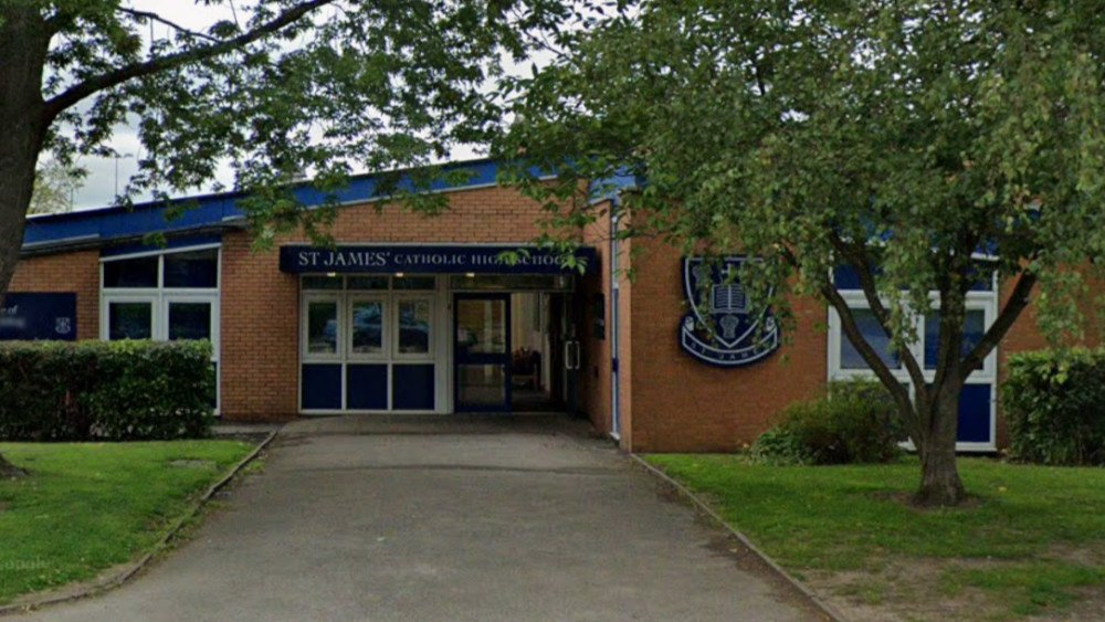 St James' Catholic High School in Cheadle Hulme is 'incredibly proud' following a positive Ofsted report (Image - Google Maps)