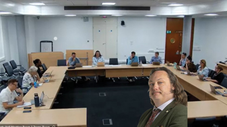 Cllr Noc Lacey-Clarke spoke at the Place and resources scrutiny meeting