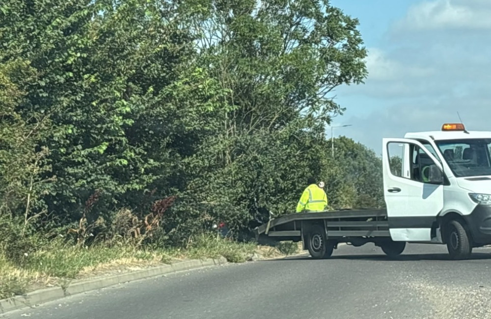 The vehicle was recovered from the trees.