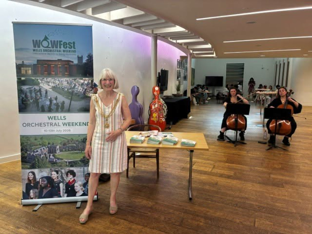 Wells mayor Cllr Denise Denis has praised WOWFest after young musicians performed at Cedars Hall, Wells Cathedral and other city venues. (Photo: Wells City Council) 