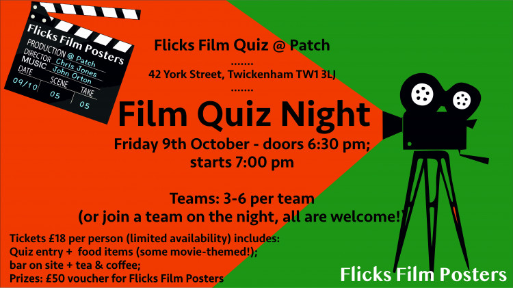 Flicks Film Quiz Night at Patch, Twickenham