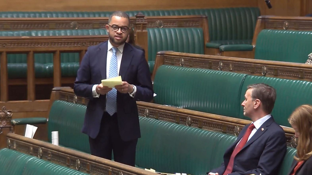 Newcastle-under-Lyme Labour MP Adam Jogee speaking out against LGR decision in the Commons (image via parliamentlive.tv)