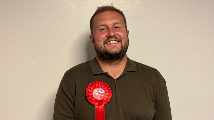 Winner Aaron Thurstance, of the Labour and Co-operative Party (image via Livia Gregor)
