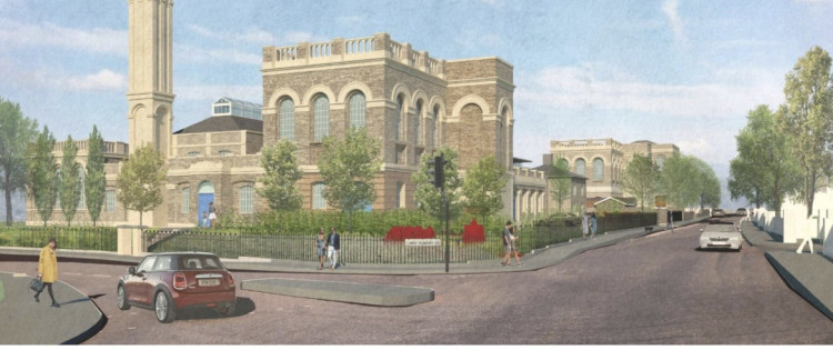 An artist impression of what the buildings at Hampton Water Treatment Works will look like (credit: Waterfall Planning Ltd/LOM Architecture & Design).