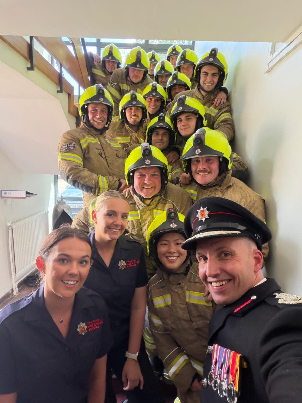 CFO Rick Hylton with the new recruits before their passing out parade