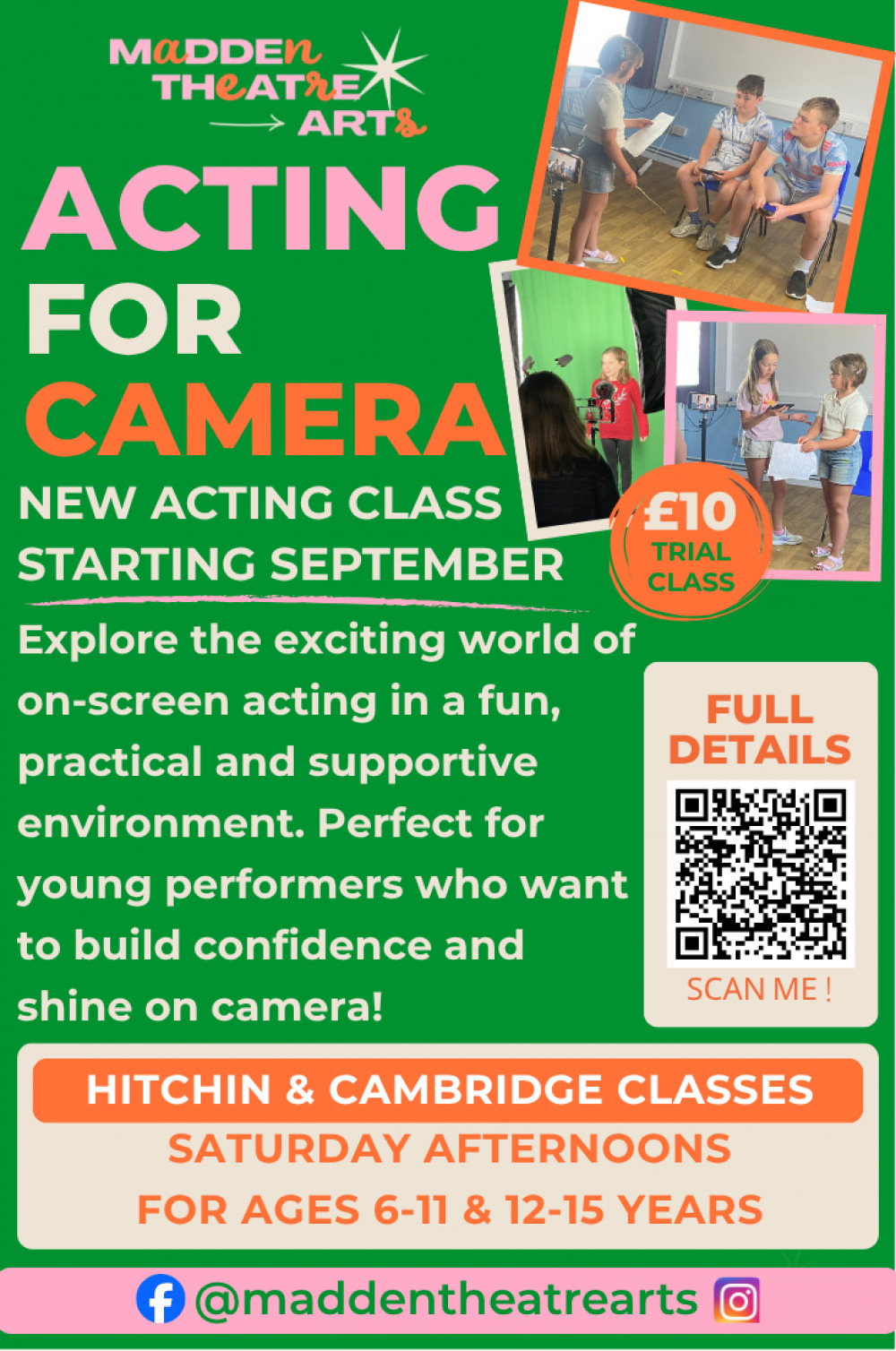 Acting 4 Camera - Hitchin (Ages 6-15)