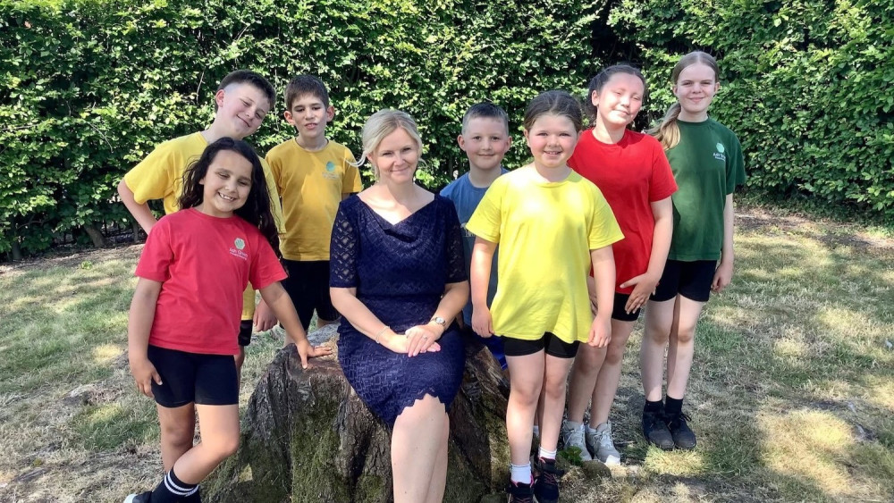 Jodie Cope, Headteacher at Ash Green Primary Academy with pupils (image supplied)
