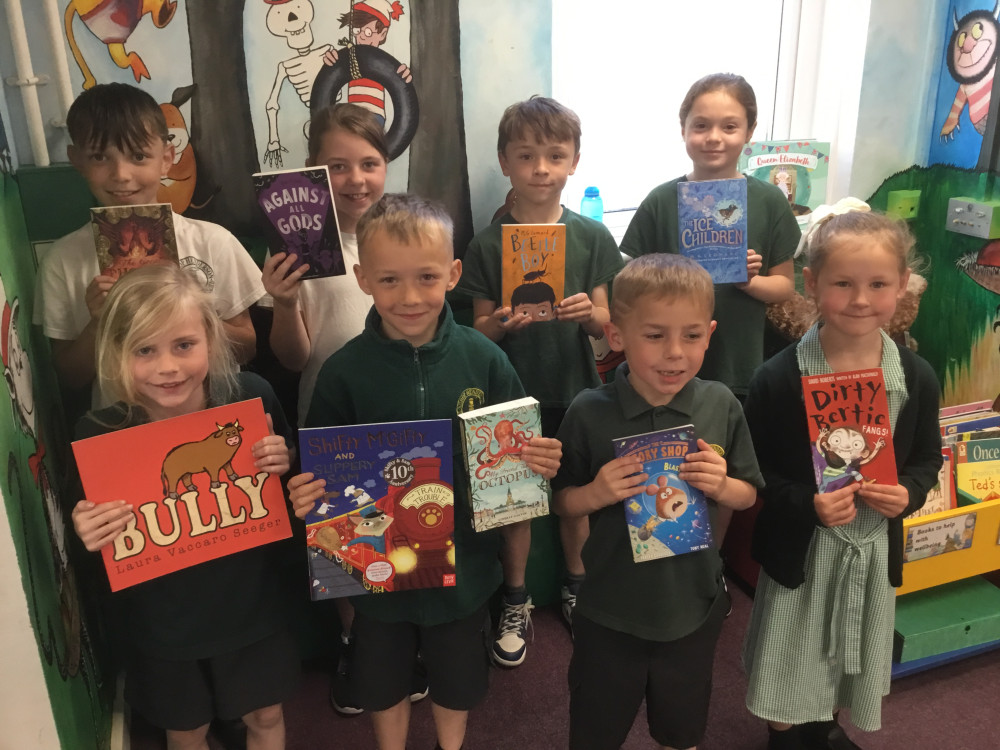 Books donated to Bishop Henderson School  (Image supplied) 
