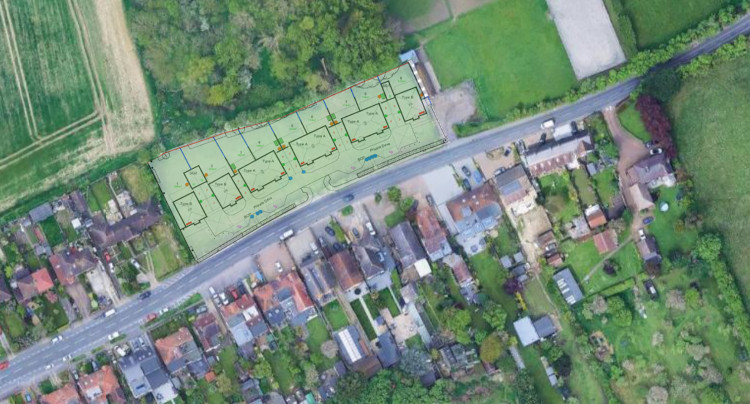 The location of the planned development off High Road.